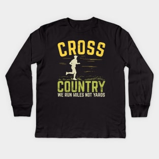 Funny Cross Country Running Runner Marathon Gift Kids Long Sleeve T-Shirt